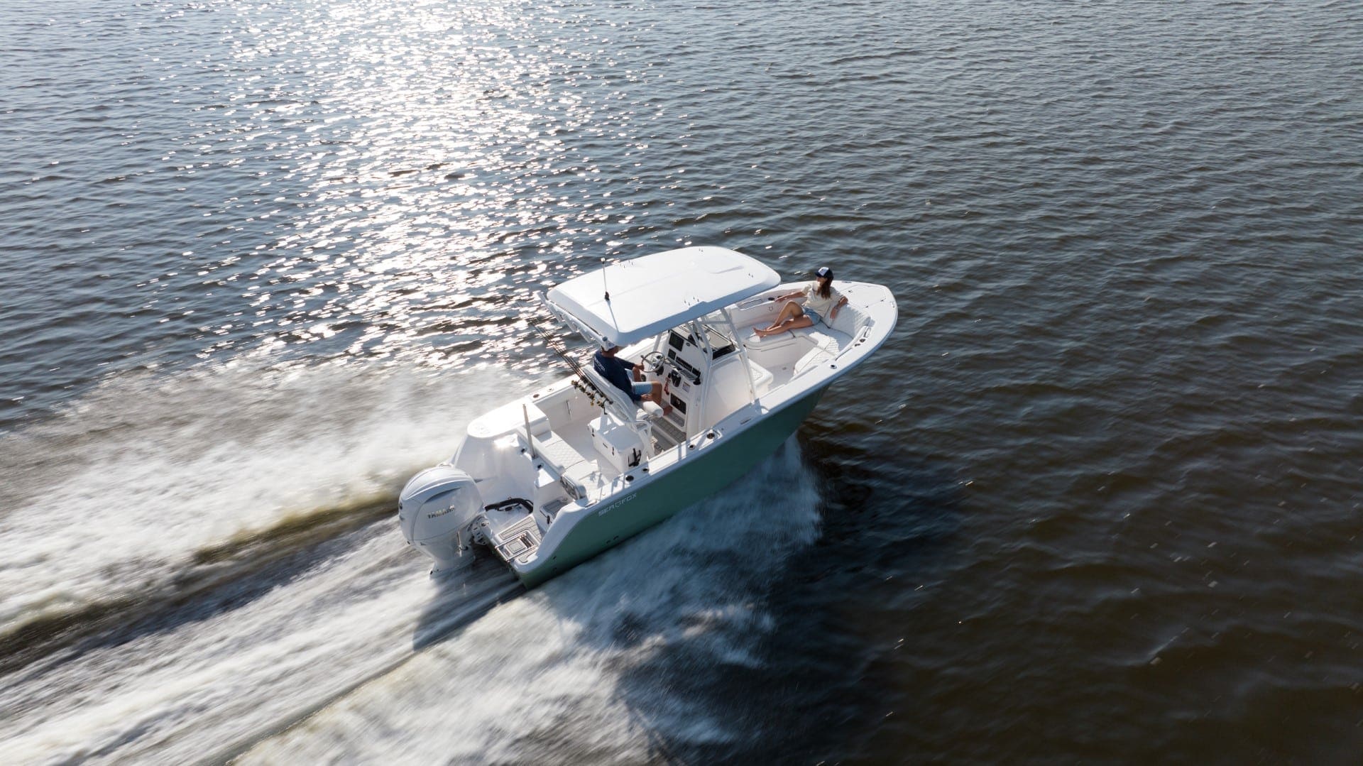 Sea Fox 228 Commander top side view on the water