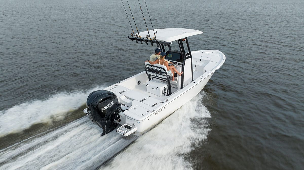 Sea Fox 251 Bay Fox stern view on the water